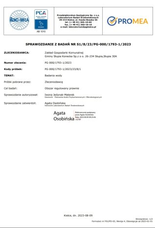 SPRAWOZDANIE Z BADAŃ NR S1/8/23/PG-000/1793-1/2023
